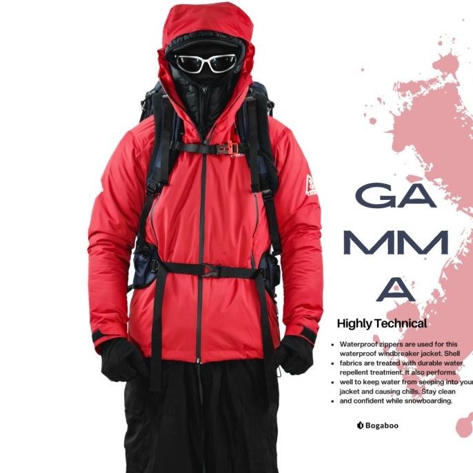 Bogaboo Jacket Goretex 3 Layer Gamma Waterproof Pria Wanita Outdoor Premium
