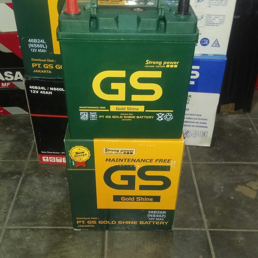 Aki Accu Gs Mf Kering Gold Shine Ns40Z 38Ah (38Amper)
