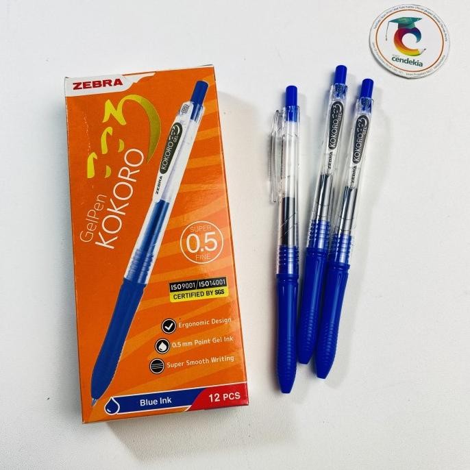 

_^_^_^] Pulpen Zebra Kokoro gel biru 0.5mm
