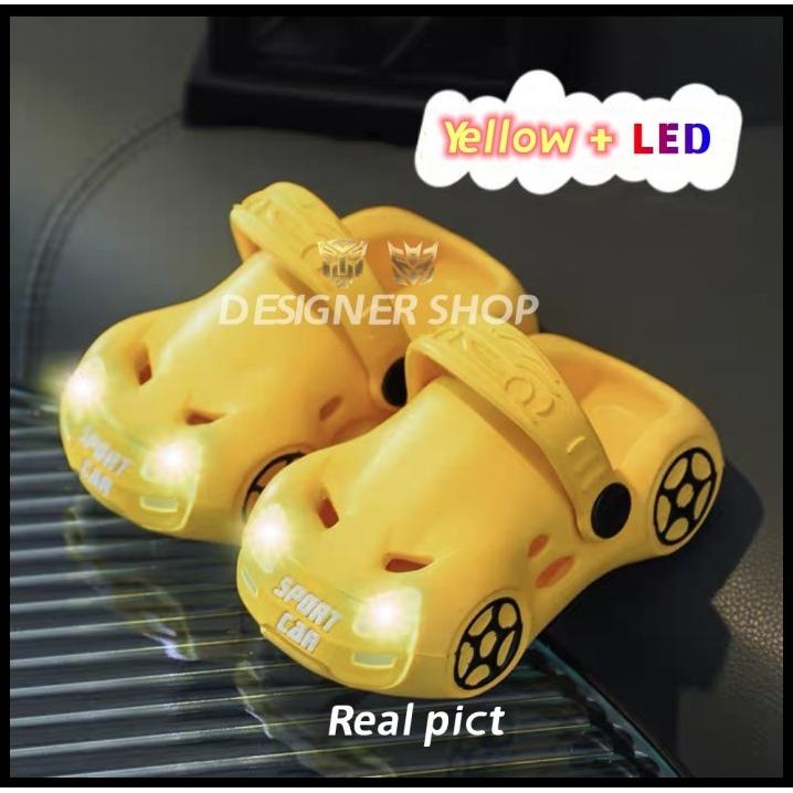 Sepatu Sandal Jelly Anak(Laki-Laki/Perempuan) Baim Crocs Lampu LED
