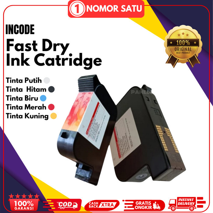 

HOT SALE! Tinta Solvent Catridge Printer 42ml Ink Jet Handheld Warna Hitam Putih