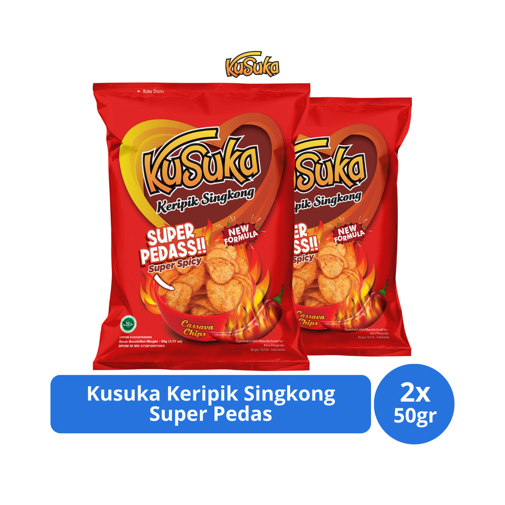 

Kusuka Keripik Singkong Super Pedas 50gr x 2 pcs