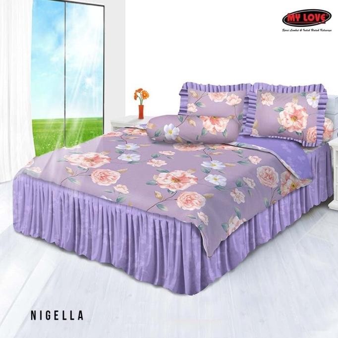 My Love - Bedcover Set Rumbai King 180X200 (Rumbai Topi) Mylove Mushroom_Store77