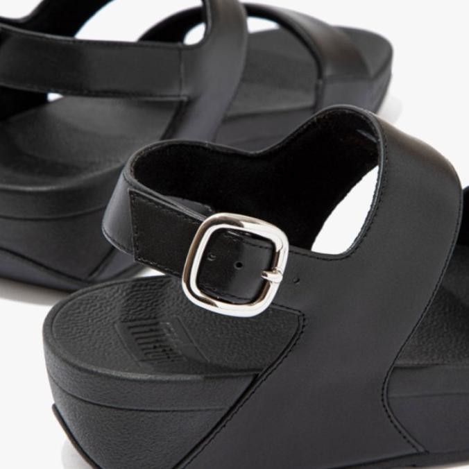 Fitflop Lulu Leather Back Strap Eu4-090 Sandal Wanita Ori Leather - Bk Fa_Clnlp2Y