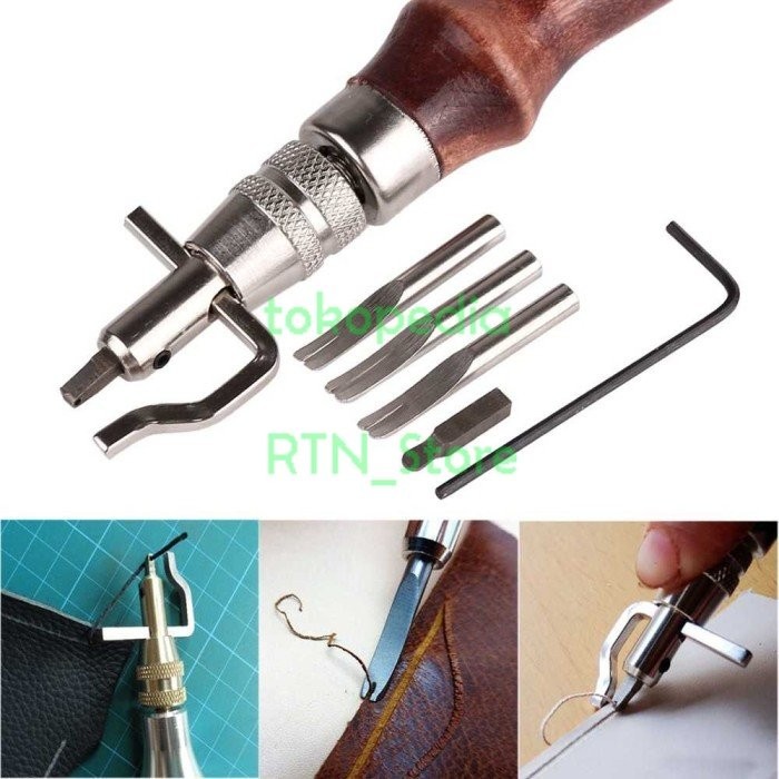 

TERBARU! 5in1 Leathercraft Tools Stitching Groover Crease Sewing Tool