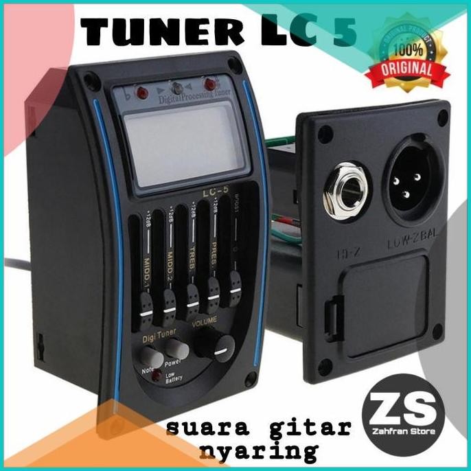 equalizer preamp tuner gitar LC5 prener spul pickup gitar akustik led
