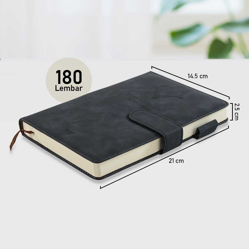 

Toddi Buku Catatan Harian Notebook Cover Kulit Magnetic Buckle A5 Coklat