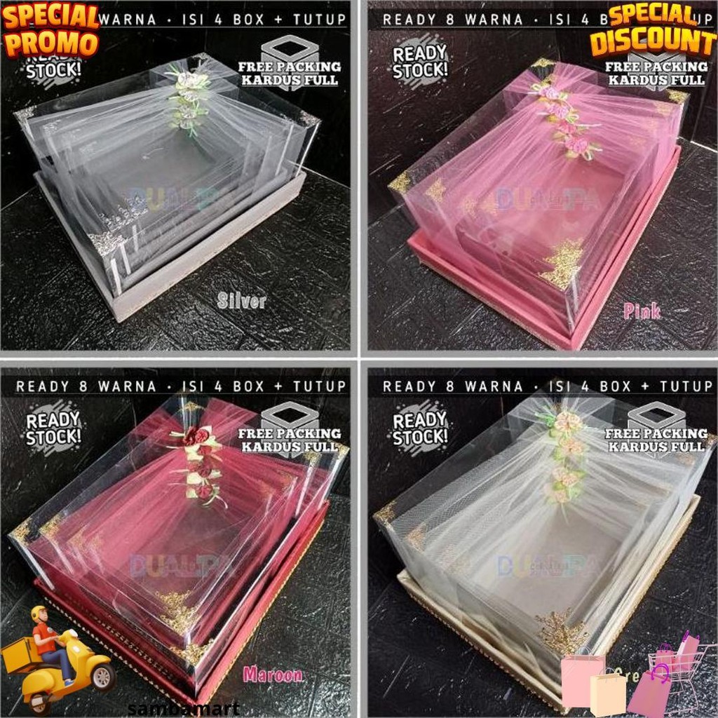 

Box Mika Seserahan Satu Set Isi 4 Kotak Hantaran Ukuran S M L Xl Full Hiasan Mudah Pemasangan D Termurah