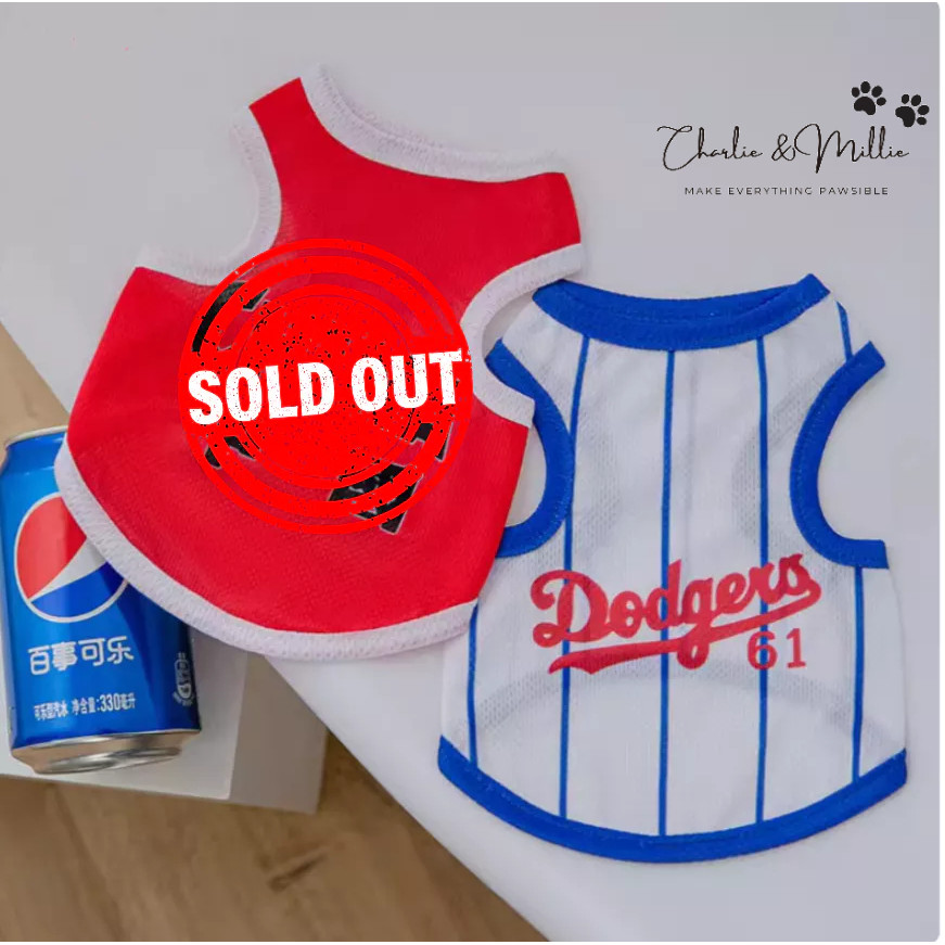 Charlie - Baju Anjing & Kucing Kaos Jersey Bola Basket Tipis Rompi Olahraga