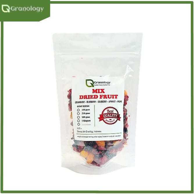 

Mix Fruit 250 gram (Blueberry, , Gojiberry, Aprikot dan Plum) by Granology