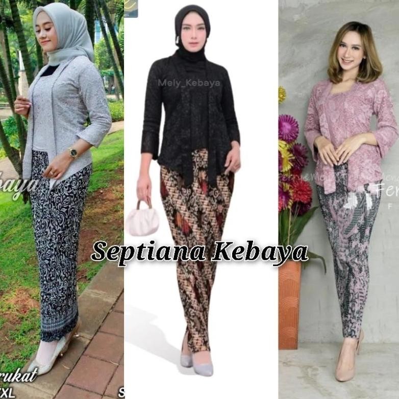 dem new setelan kebaya kutubaru brokat / kebaya modern kutubaru / kutubaru  brokat