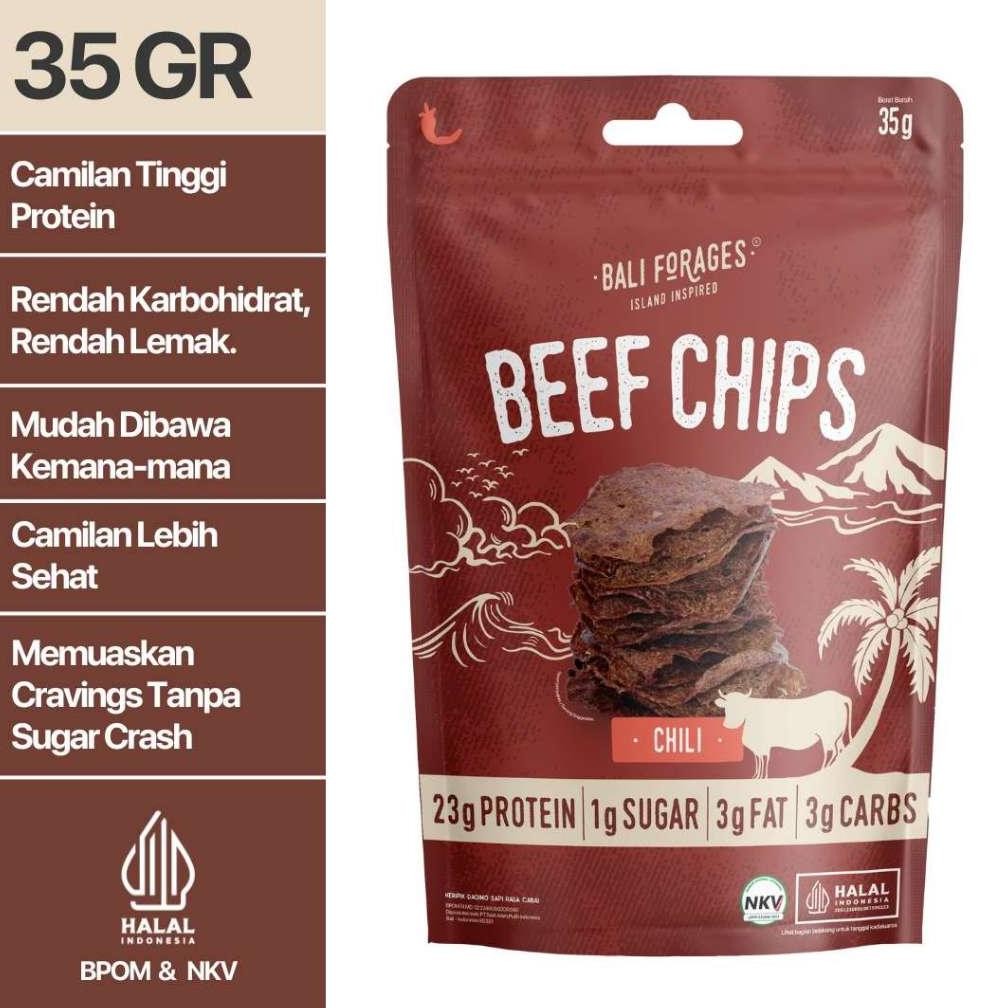 

f Chips Chili Crispy Bali Forages Keripik Daging Sapi Krispi