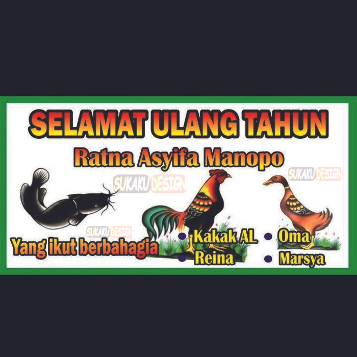 TERBARU banner / spanduk ulang tahun /sidang / wisuda design pecel lele