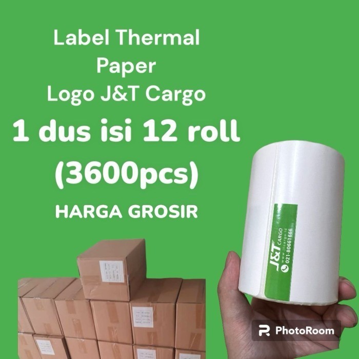 

PROMO! Kertas Thermal Label Barcode JNT Cargo 1 DUS isi 12 Roll 100x100mm