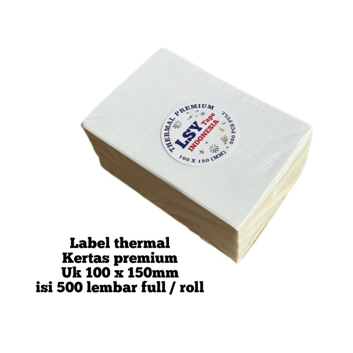 

PROMO! kertas thermal label 100 X 150mm A6 isi 500 lembar full ( lipat )
