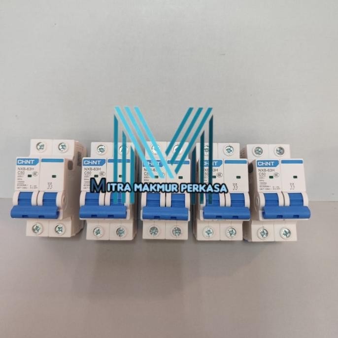 MCB CHINT 1/2/4/50/63A 2phase 10KA CHINT 2P BARU MCB NXB-63H