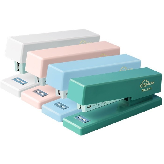 

Huajie Ins Stapler Morandi Color 12 Stapler Large Capacity Effortless 24/6 Stapler Secure Office
