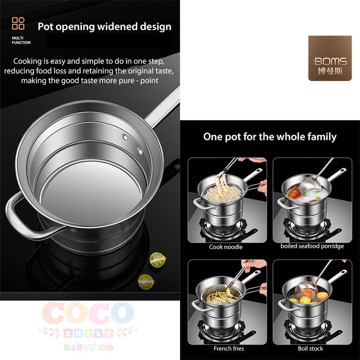 German BOMANS 304 Stainless Steel Deep Frying Pan All Purpose