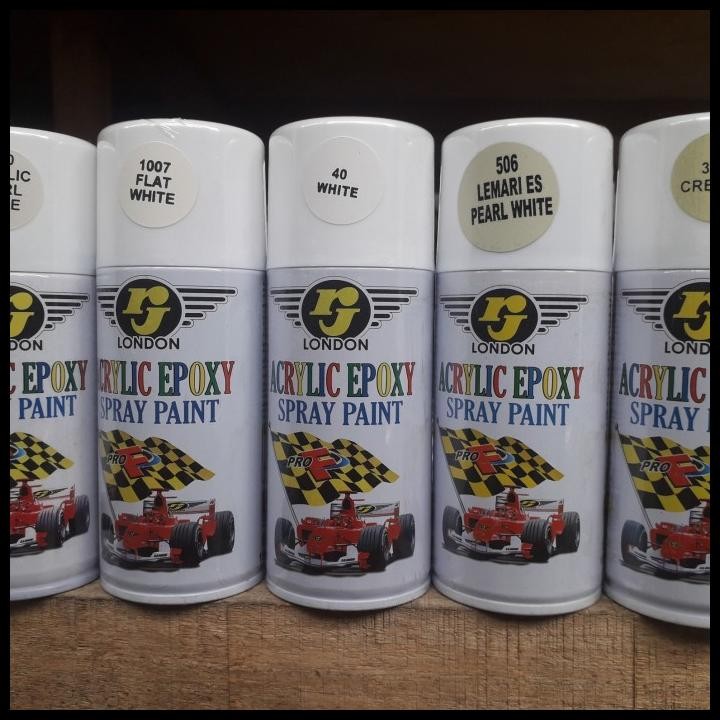 Pilok Pilox Cat semprot Rj putih metalik mutiara white doff dop cream