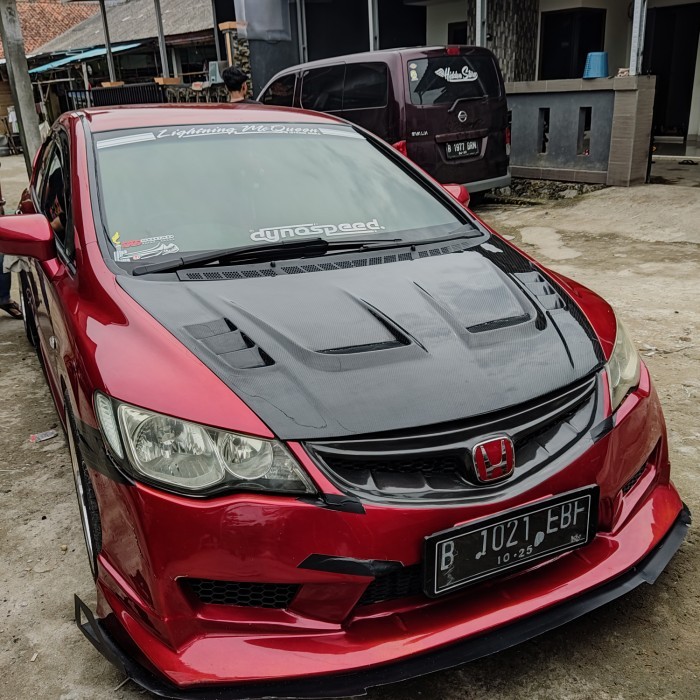 Kap mesin civic fd carbon