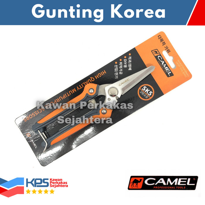

CAMEL Gunting Korea Rubber Grip / Gagang Karet / Serbaguna Multifungsi