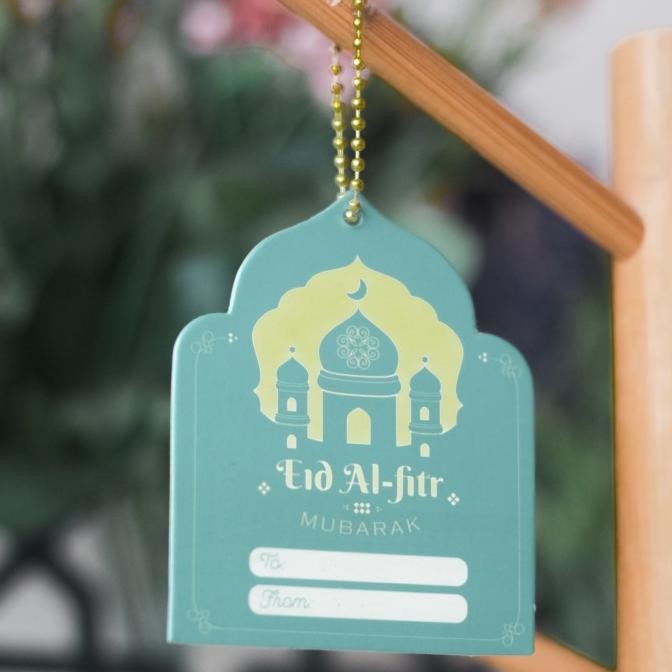 

10 Pcs Gift Tag Lebaran Tosca Metalik Include Rantai