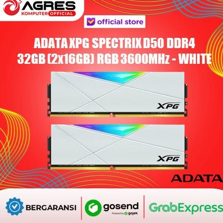 Adata Xpg Spectrix D50 Ddr4 32Gb (2X16Gb) Rgb 3600Mhz - White
