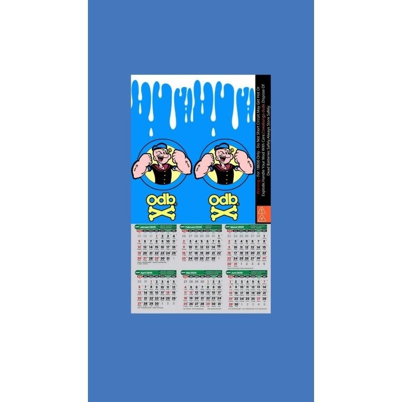 

*PromoTerjangkau* Ambitionstore Kalender Stiker Wrap Baterai 18650 Odb Random V9 Series Pelindung Dan Penghias Untuk Segala Merek 56 Garskin Wrap Stiker Premium / X Casing Case COD