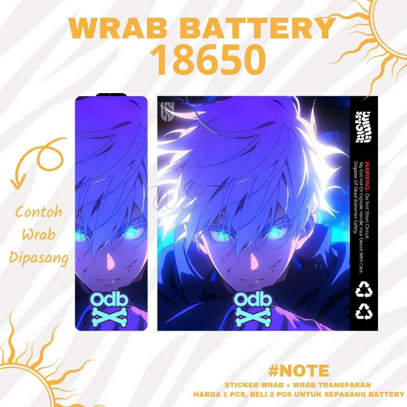 

*PromoTerjangkau* Stiker Wrap Baterai 18650 Odb Waifu Untuk Melindungi Batre Garskin Premium / X Casing Case COD