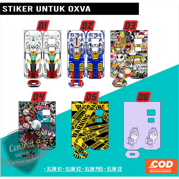 

*PromoTerjangkau* Oxva Xlim 1 2 Se Pro Sq Gundam 01 Garskin Wrap Stiker Premium / X Casing Case COD