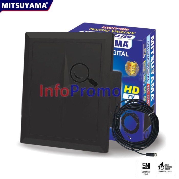 ANTENA TV DIGITAL INDOOR OUTDOOR MITSUYAMA MS-ATN01 BISA 2 TV STB ORI BARU