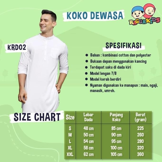 Kaos Koko Putih Ragga Kids Couple Ayah Anak