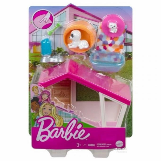 Mainan Furniture Boneka Barbie Indoor Puppy House Rumah Anjing Mattel