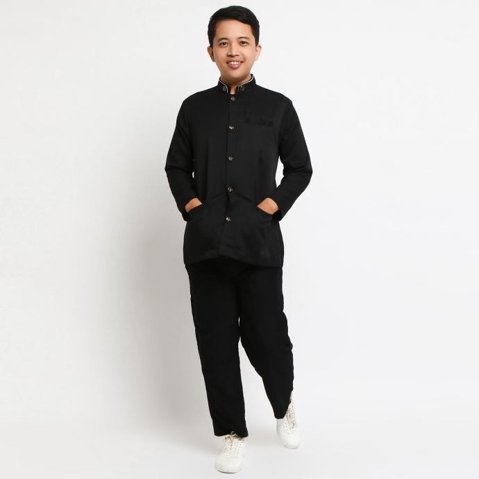 Setelan Baju Koko Jasko Jas Koko Anak Laki - Laki Seragam Putih Hitam