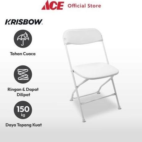 Ace Krisbow Olympic Kursi Lipat - Putih Foldable Multifunction Chair Tempat Duduk Lipat Serbaguna Fu