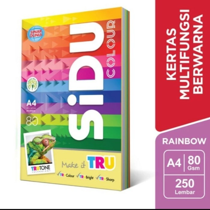 

Kertas HVS Warna Sidu 80 gr A4 Rainbow