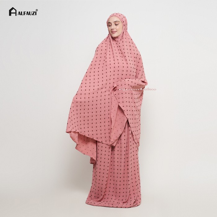 Alfauzi - Mukena Dewasa Crinkle Dot Twotone Uragiri Airflow Premium