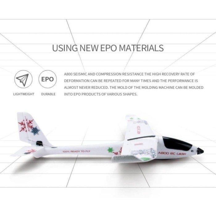 WL XK-A800 EPO Fixed Wing 5CH Glider Wingspan 780mm RC Pesawat Terbang
