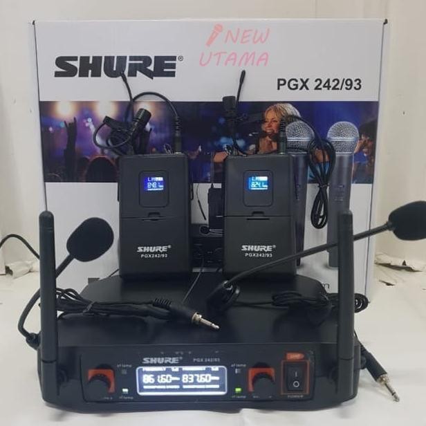 Mic Wireless Shure PGX 242/93 isi 4 - 2 jepit 2 clip on