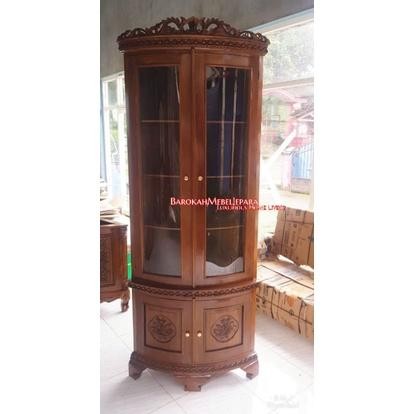 Lemari Sudut Jati / Rak Sudut Jati / Lemari Pojok