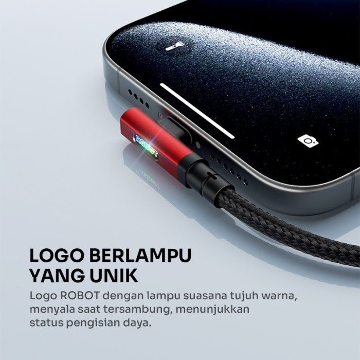

SALE TERLARIS ROBOT KABEL DATA CHARGER GAMING 90 DERAJAT FAST CHARGING 3A TYPE C LIGHTNING MICRO USB