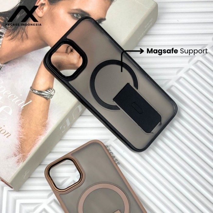 

SALE TERLARIS FROSTED STAND + MAGSAFE CASE IPHONE 11 12 13 14 15 16 PRO MAX PLUS CASING SILICONE