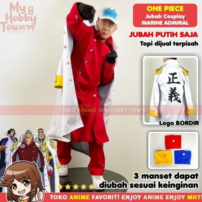 Jubah Cosplay Anime One Piece Marine Admiral Akainu Aokiji Kizaru Terlaris