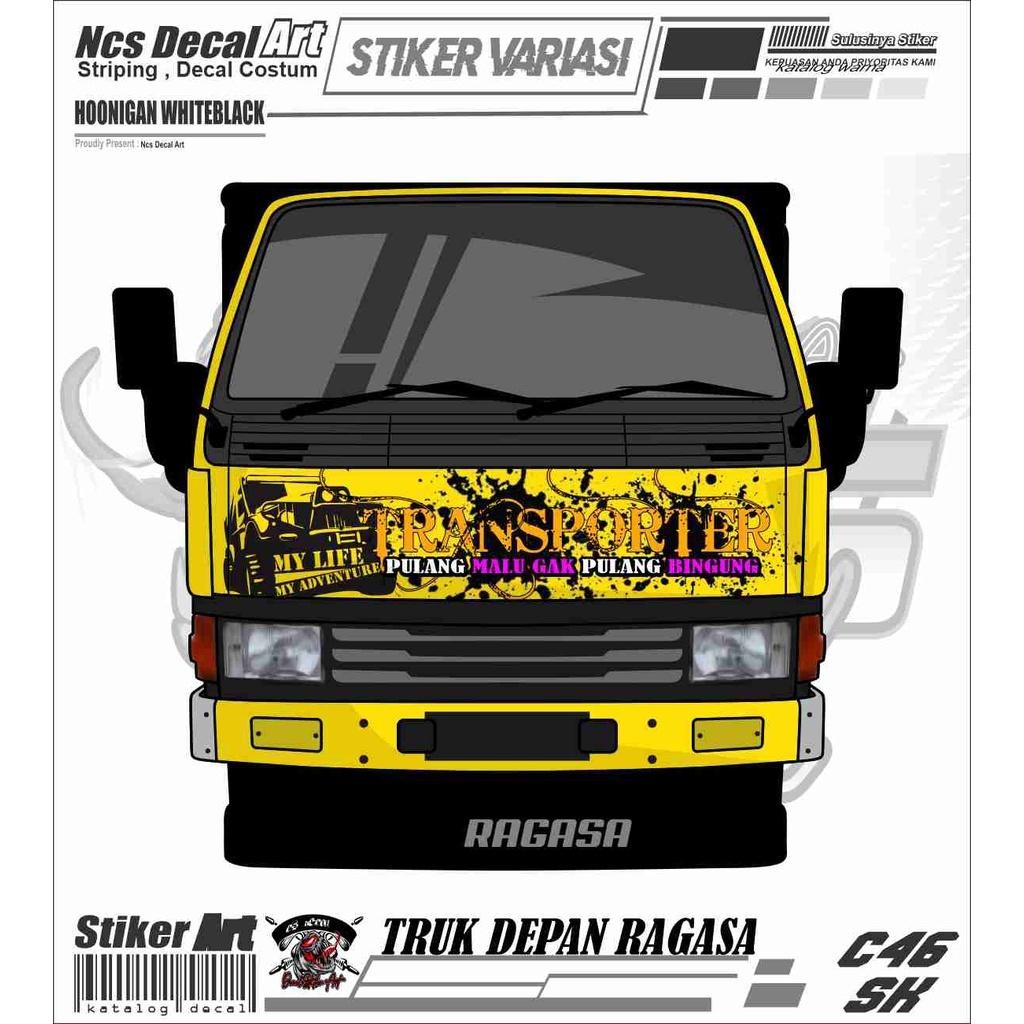 Stiker Depan Truk Sticker Kabin Truk Ragasa/Canter/Umplung Sticker Variasi Mobil Truk