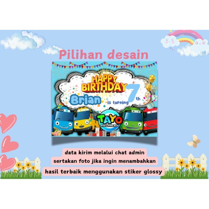 Kartu/Stiker ulang Tahun anak/Label Kotak Nasi bento
