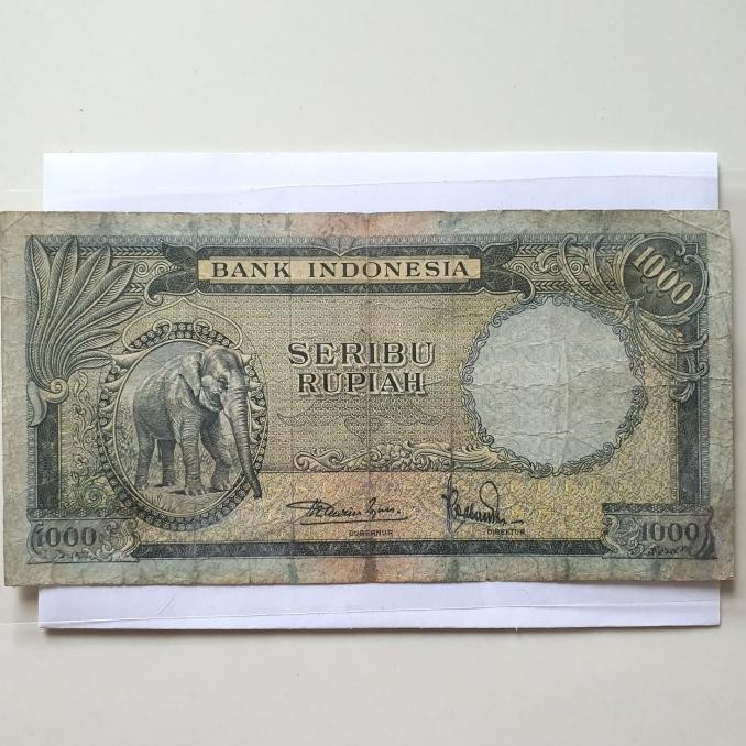 Uang Kuno 1000 Rupiah Seri Hewan Gambar Gajah