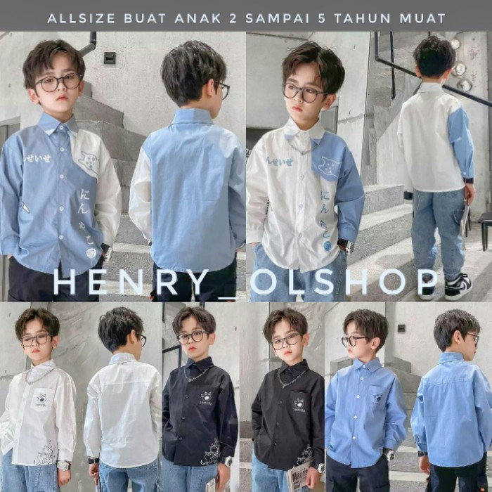 BRD KEMEJA ANAK LAKI LAKI FASHION KOREA STYLE BTS BAJU KID COWOK KEKINIAN SGA