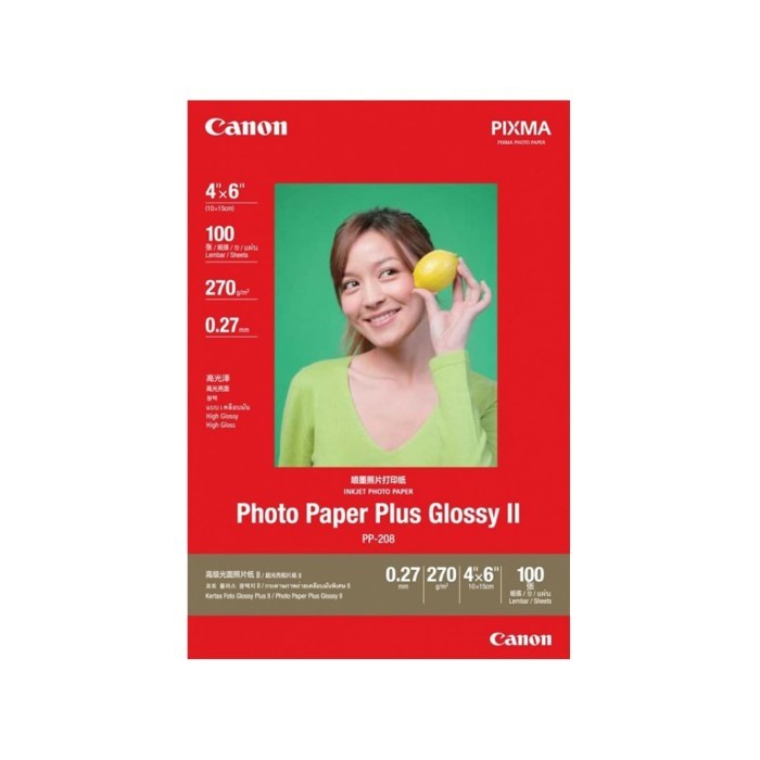

Canon Photo Paper Plus Glossy Pp208 4X6 (100)
