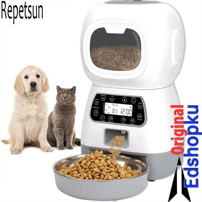Mesin Tempat Makan Kucing Anjing Otomatis Cat Dog Hewan Peliharaan Auto Food Dispenser