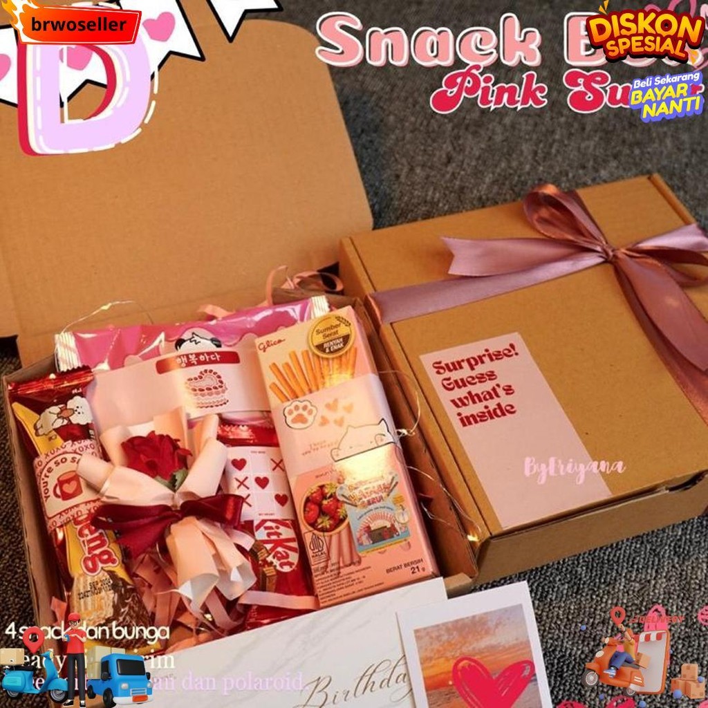 

Hampers Snack Box Set Kado Jajan Makanan Minuman Makanan Ringan Ulang Tahun Valentine Wisuda Anniversary Sempro Hari Guru Pink Sweet Series Food D Promo Puncak